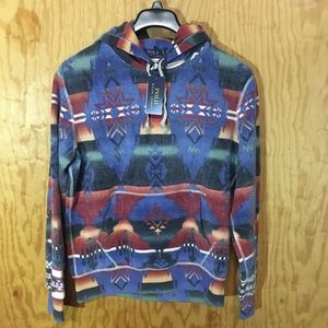 Polo Ralph Lauren Mens Aztec Southwestern Hooded Sweatshirt